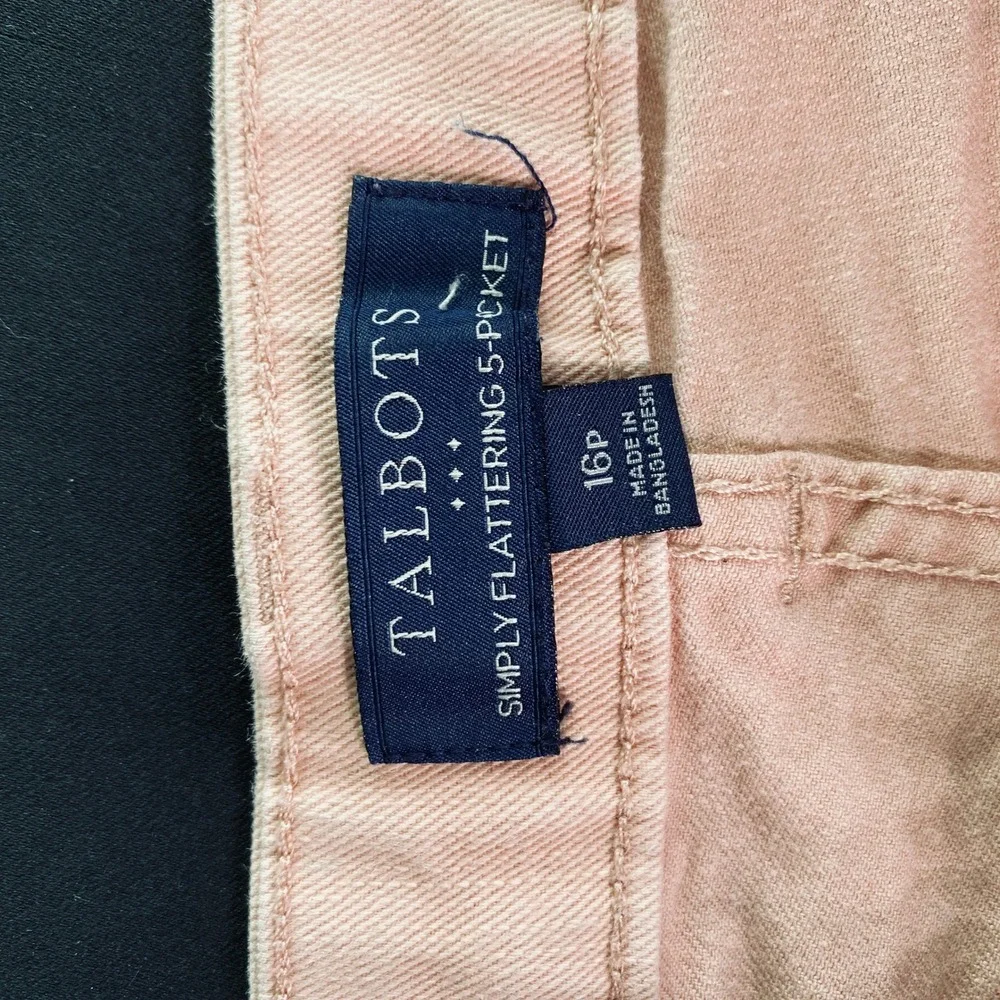 Talbots Simply Flattering 5-Pocket Pants Womens 16P Pink Peach Petite